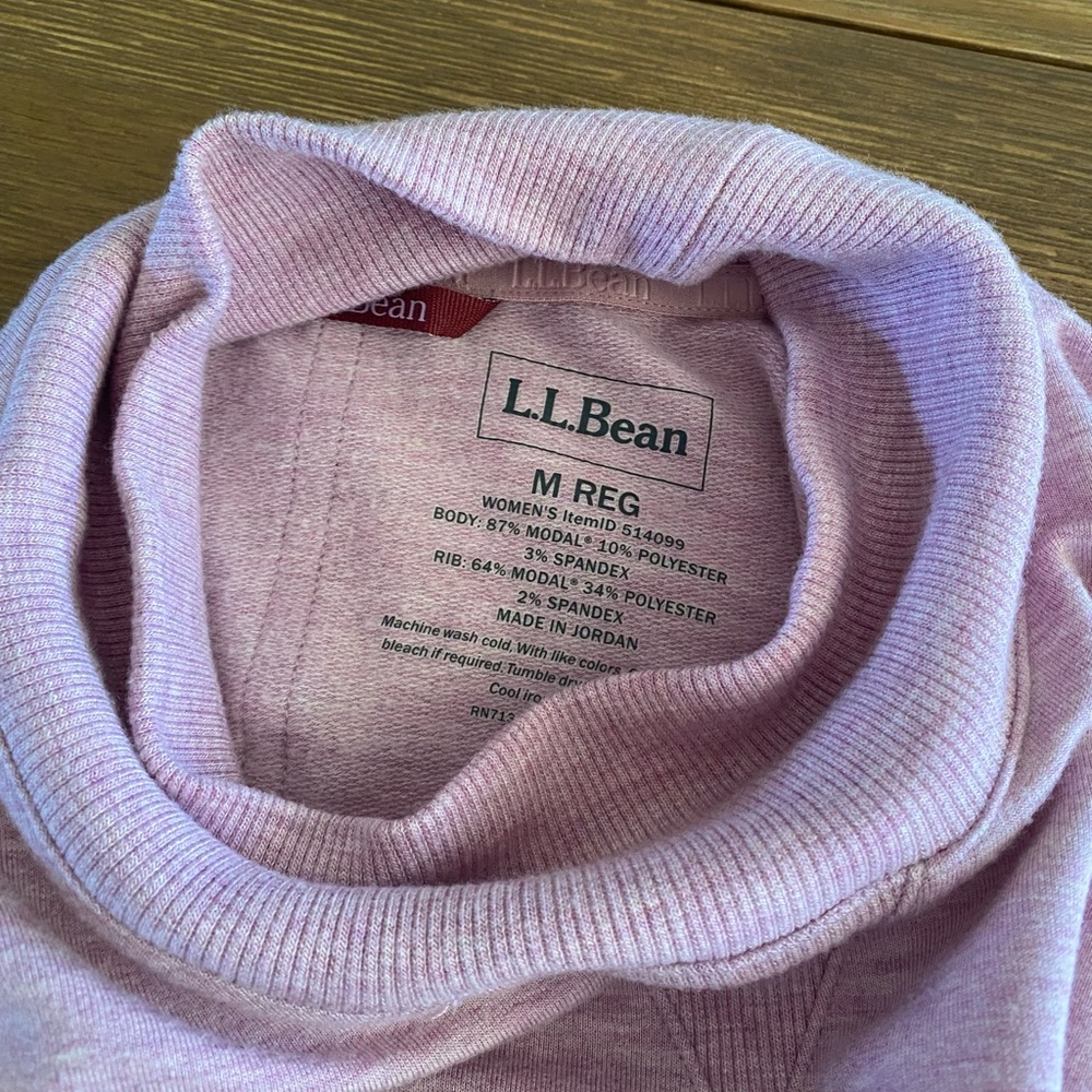 L.L. Bean Women's Pink Cowl Neck Sweater